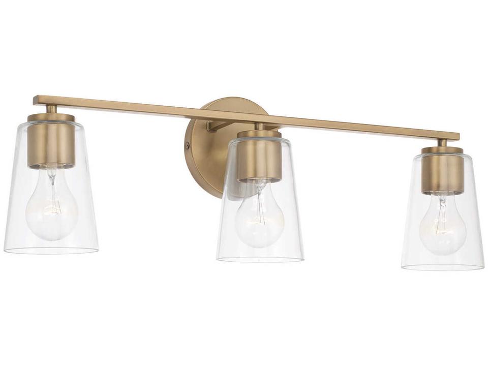Portman 3-Light Vanity Light in Aged Brass