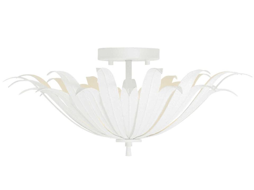 3-Light Eden Semi-Flush Mount Ceiling Light in Textured White