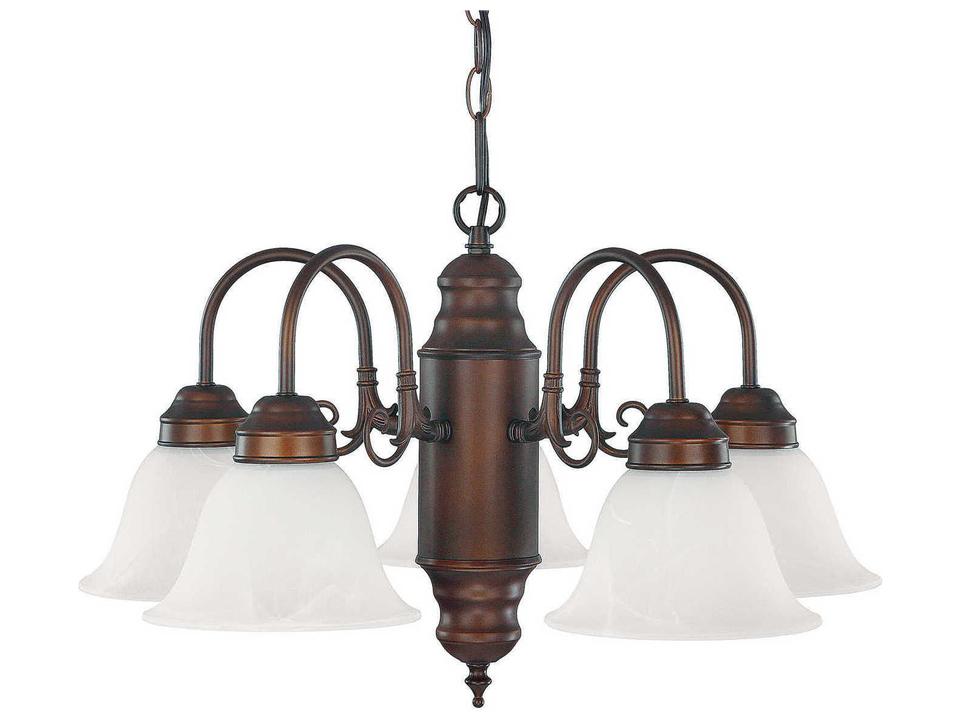 5-Light David Chandelier in Burnished Bronze
