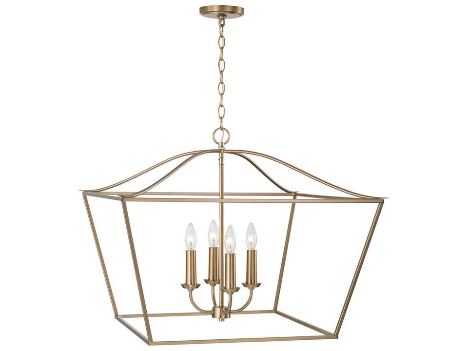 Grady 4-Light Open Frame Pendant Light in Matte Brass