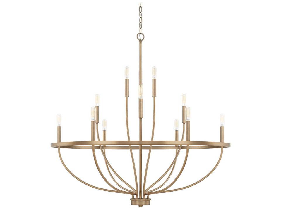 Greyson 12-Light Chandelier in Aged Brass