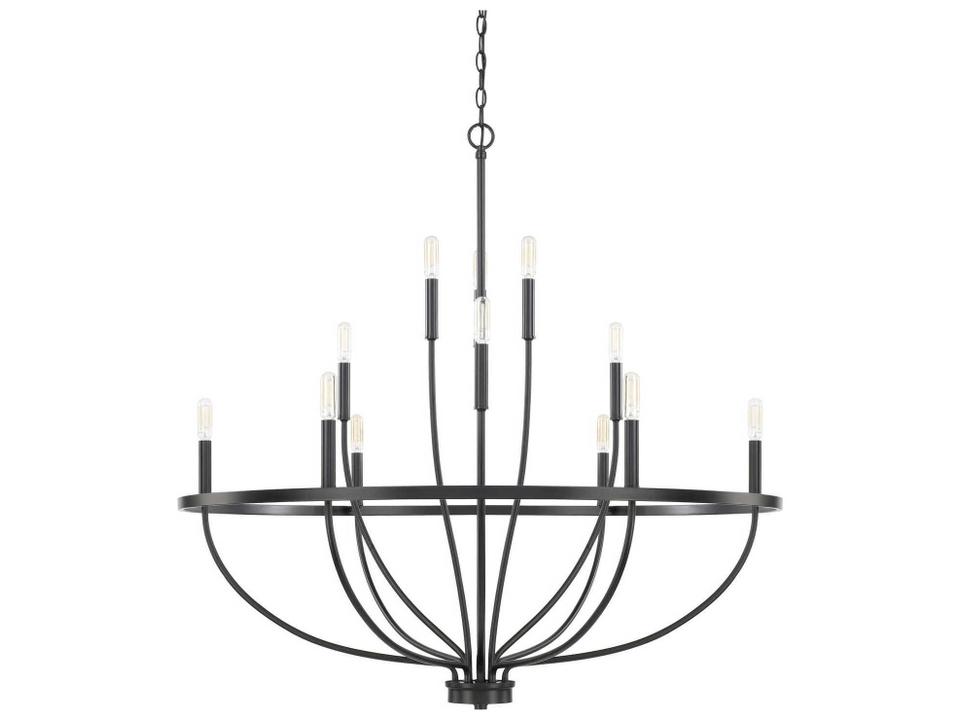Greyson 12-Light Chandelier in Matte Black