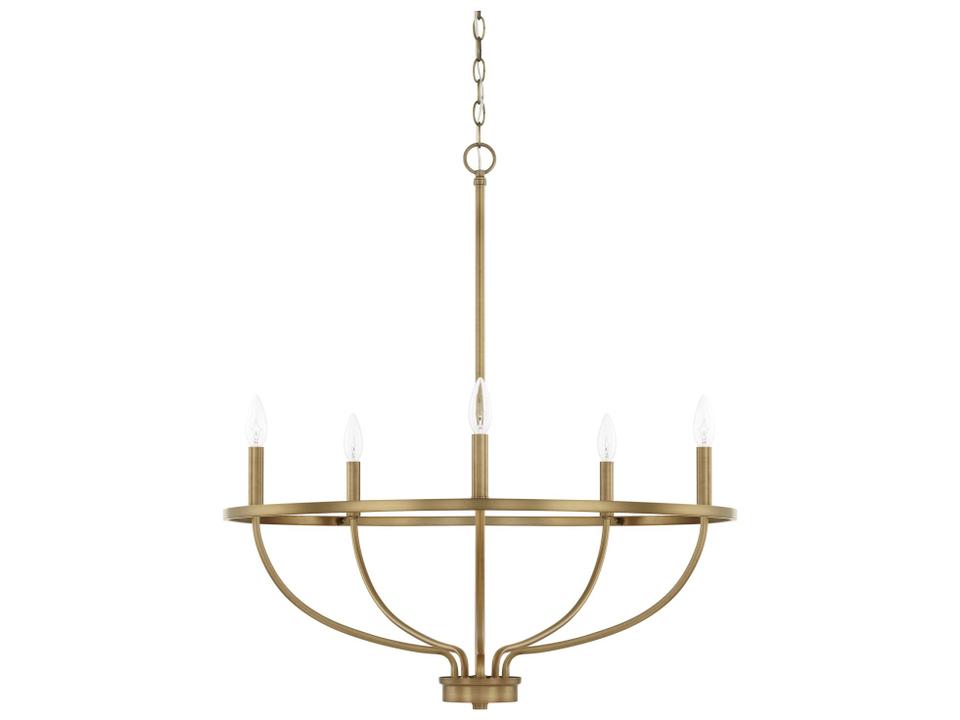 5-Light Greyson Chandelier in Aged Brass