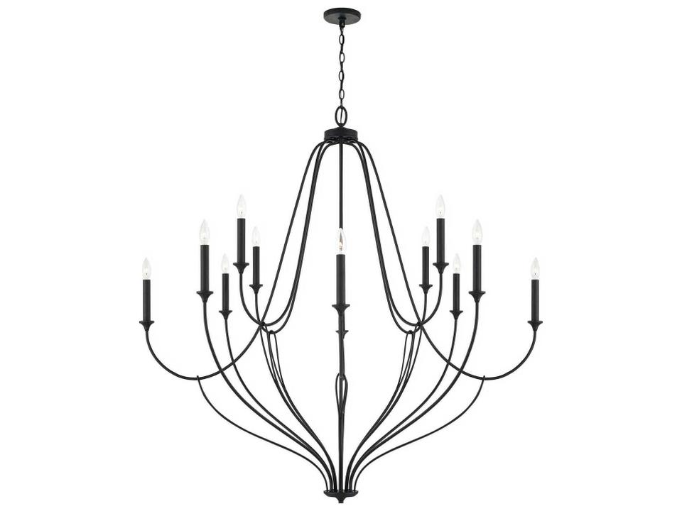 Bentley 12-Light Chandelier in Black Iron