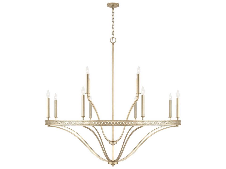Isabella 12-Light Chandelier in Winter Gold