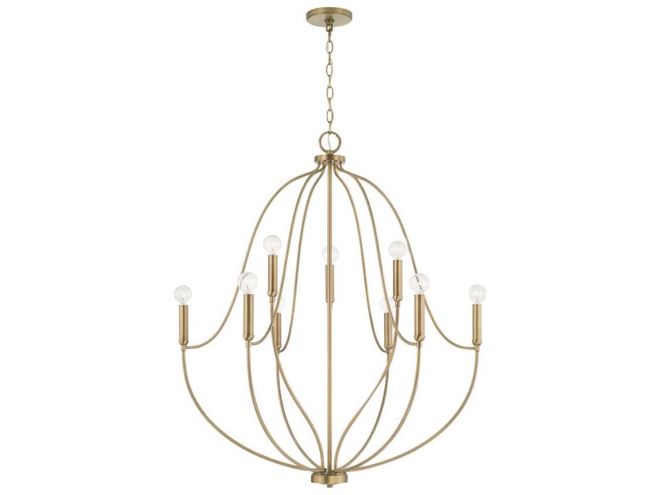 9-Light Madison Chandelier in Aged Brass