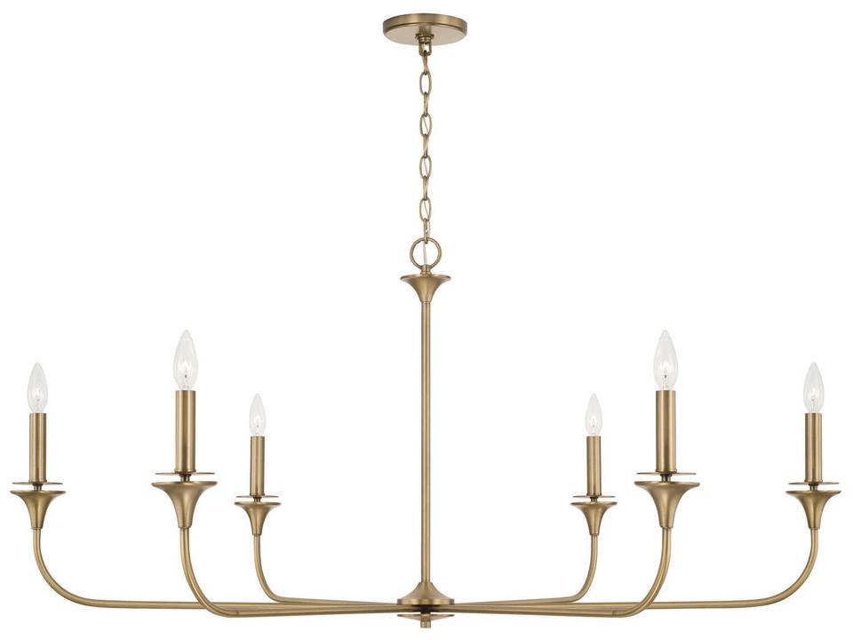 6-Light Presley Chandelier in Aged Brass