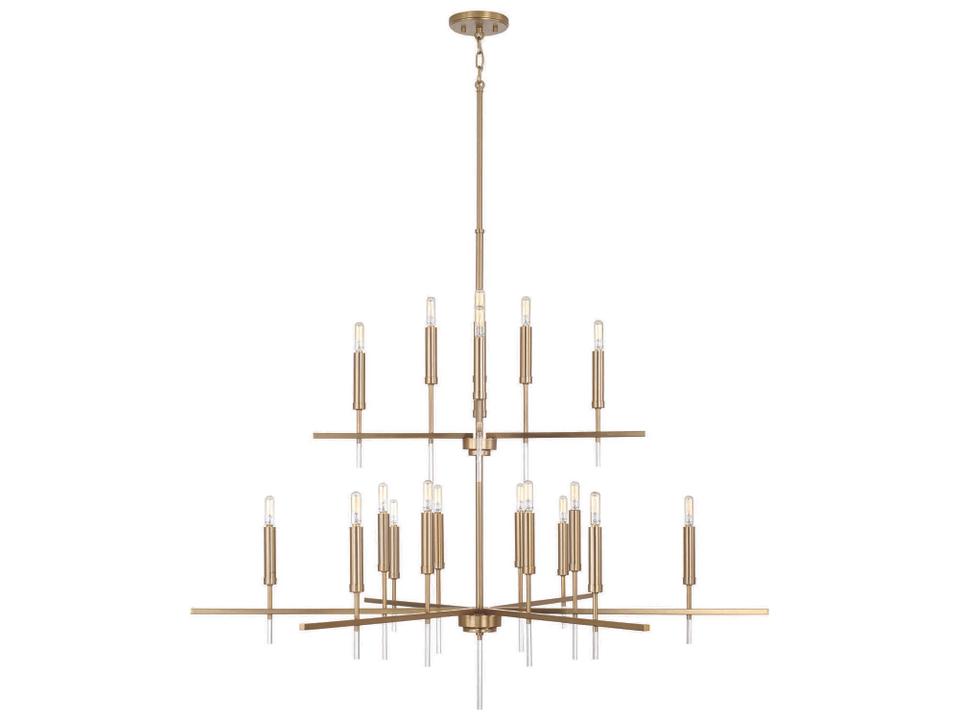 20-Light Elora Two Tier Chandelier in Matte Brass