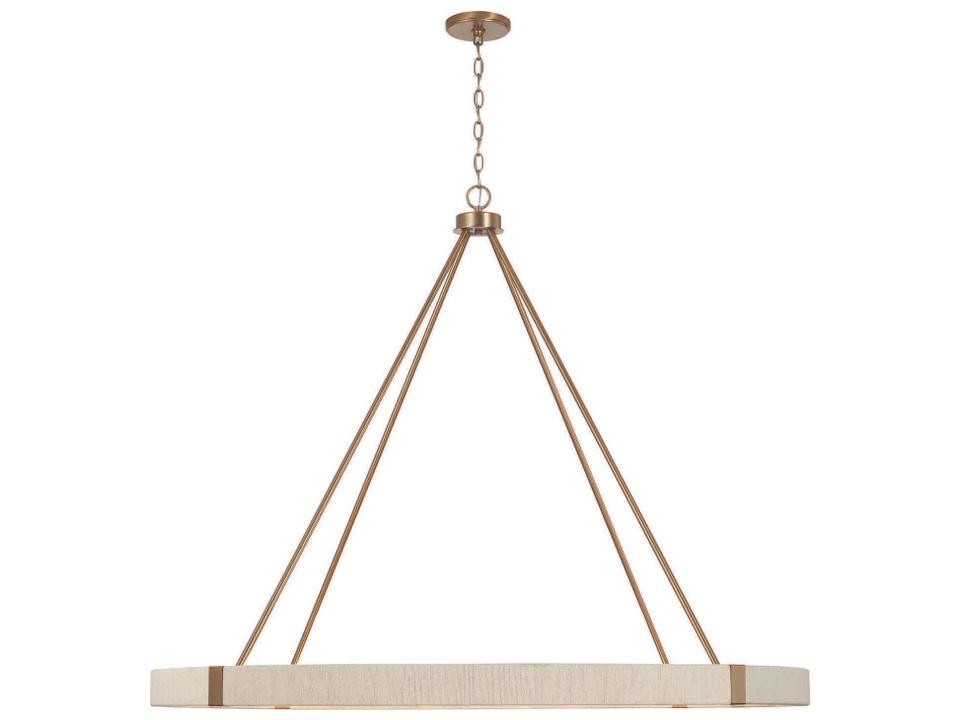 Delaney 12-Light Chandelier in Matte Brass with Bleached Natural Rope