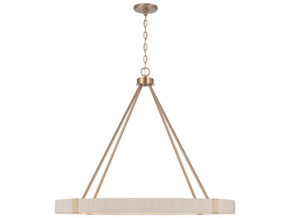 8-Light Delaney Chandelier Matte Brass Bleached Natural Rope