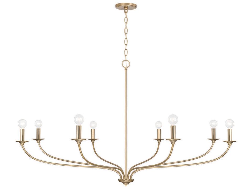 8-Light Dolan Chandelier in Matte Brass