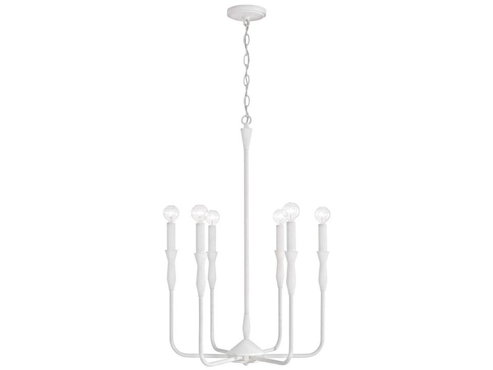 6-Light Paloma Chandelier in Textured White