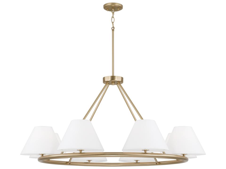 8-Light Parson Chandelier in Matte Brass