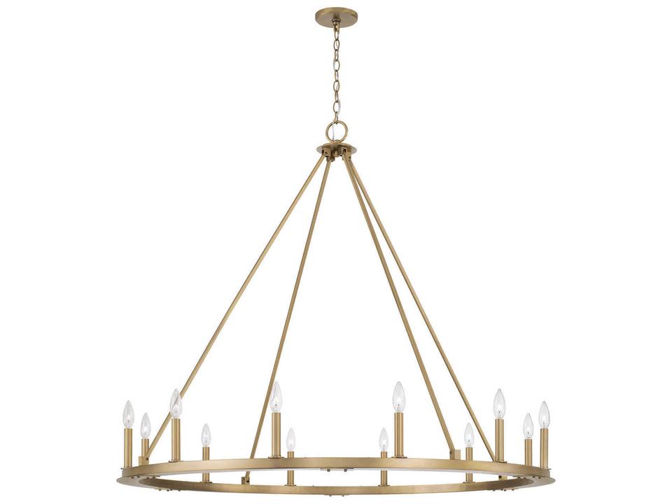 12-Light Pearson Chandelier in Aged Brass