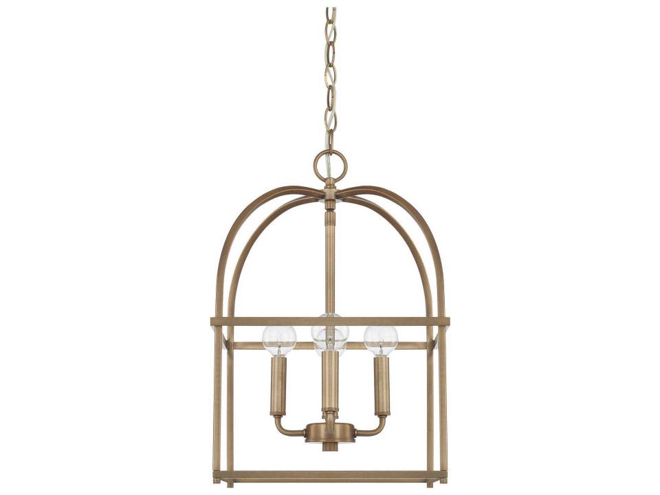 Aubrey 4-Light Foyer Pendant in Aged Brass