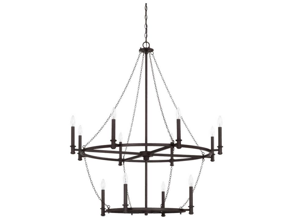 Lancaster 12-Light Chandelier in Black Iron