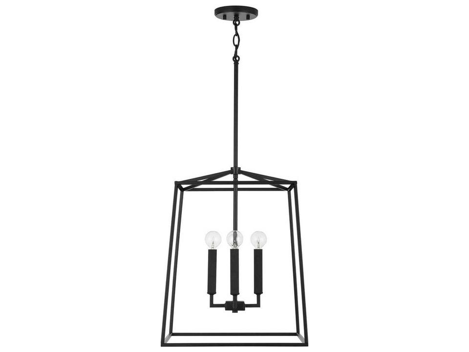 Thea 4-Light Matte Black Candelabra Chandelier