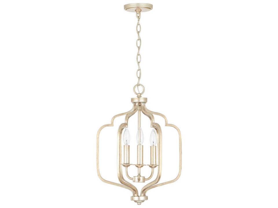 Ophelia 3-Light Foyer Pendant Light in Winter Gold