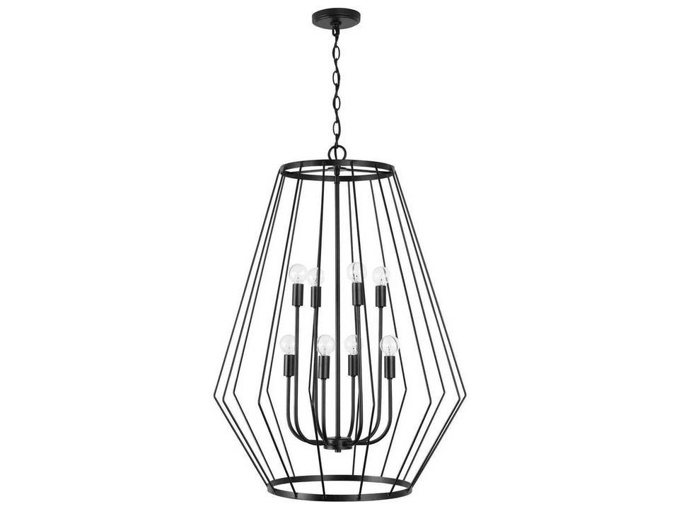 8-Light Corey Chandelier in Matte Black