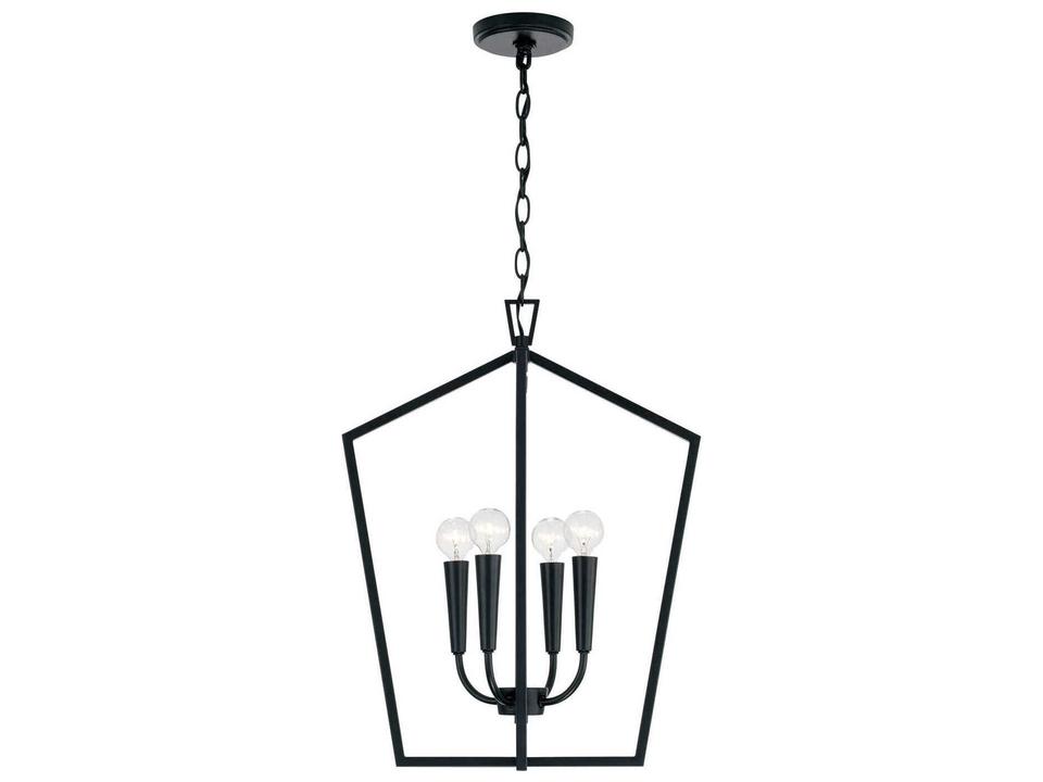 4-Light Holden Chandelier in Matte Black
