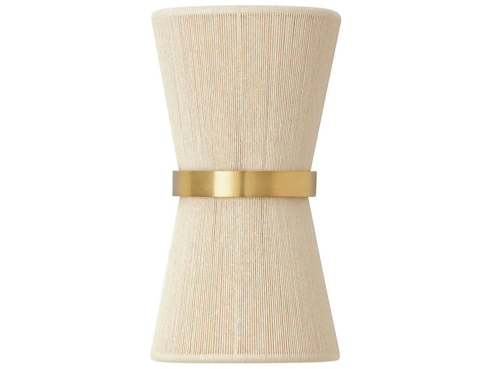 Cecilia 2-Light Wall Sconce Bleached Natural Rope and Patinaed Brass