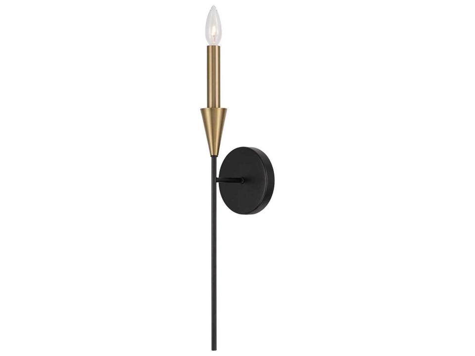 Avant 1-Light Sconce in Aged Brass and Black
