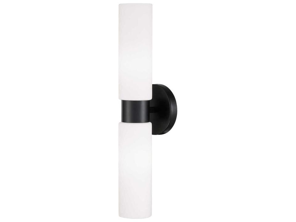 Theo 2-Light Wall Sconce in Matte Black with Soft White Glass