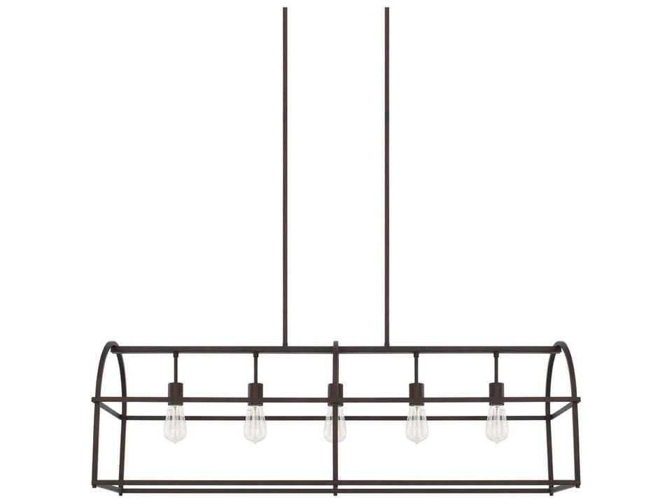 Aubrey 5-Light Linear Chandelier in Bronze