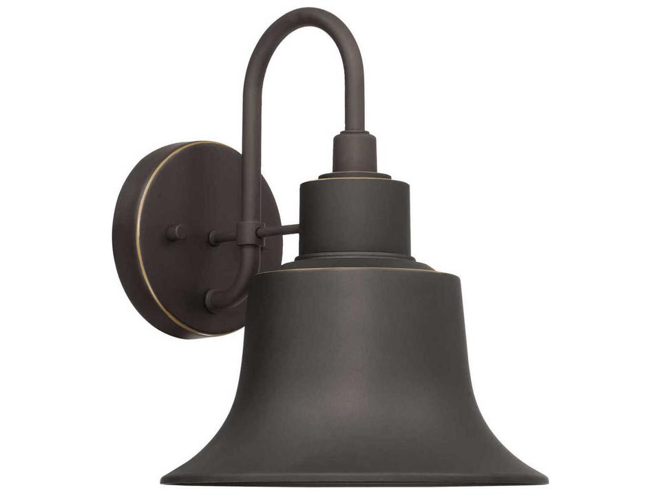 Brock 1-Light Outdoor Wall Lantern in Oiled Bronze