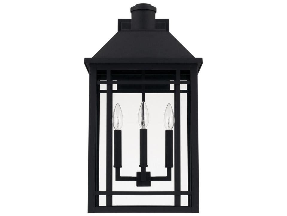 Braden 3-Light Outdoor Wall Lantern in Black