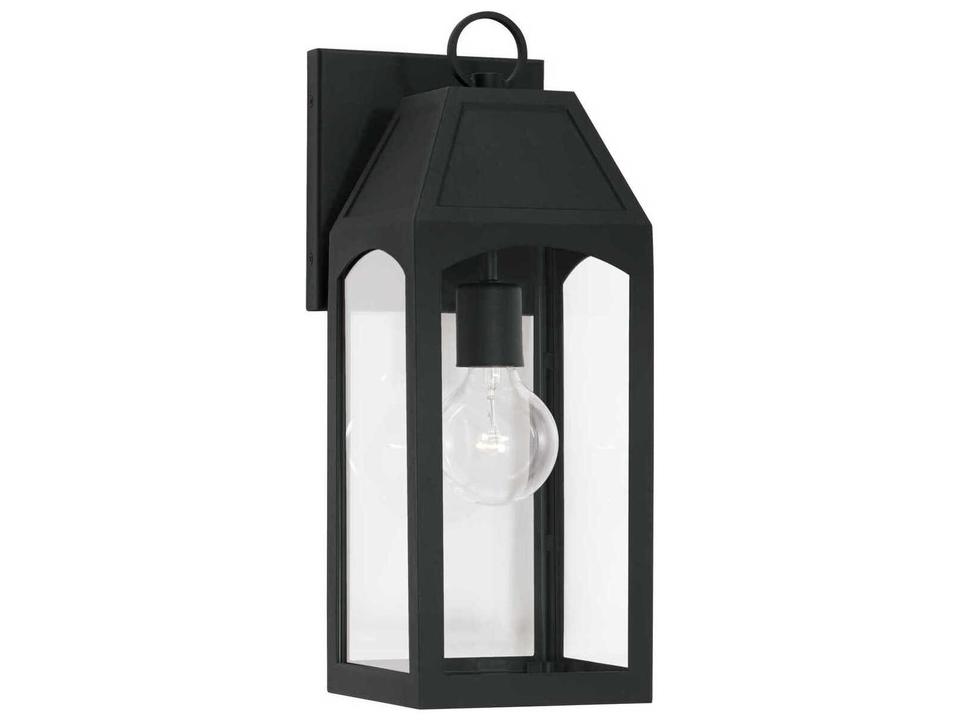 Burton 1-Light Outdoor Wall Lantern in Black