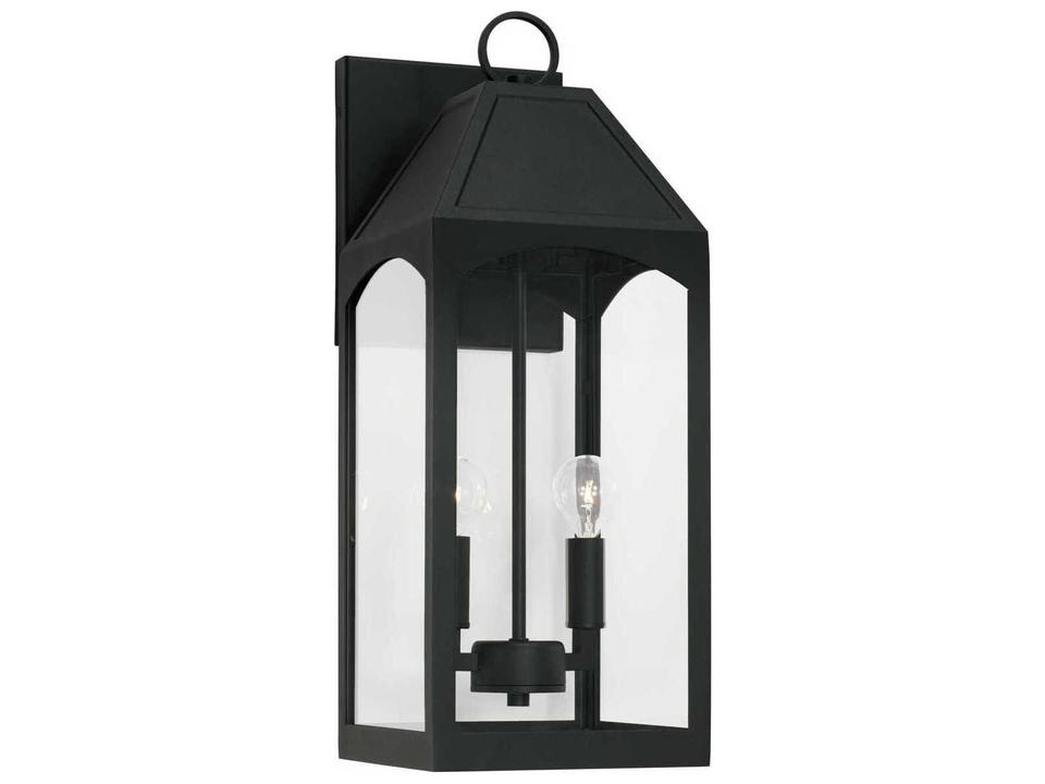 Burton 2-Light Outdoor Wall Lantern in Black