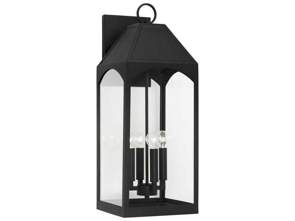Burton 4-Light Outdoor Wall Lantern in Black