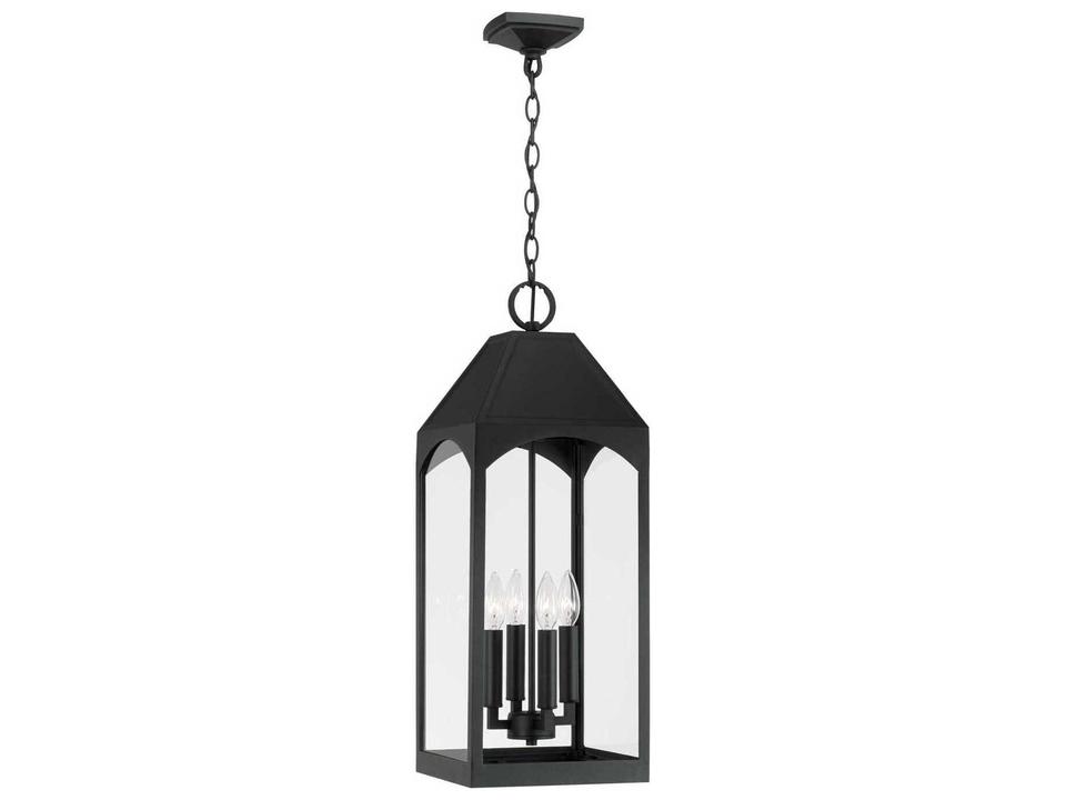 Burton 4-Light Outdoor Hanging Lantern in Black