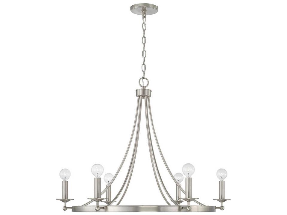 6-Light Tempe Chandelier in Brushed Nickel