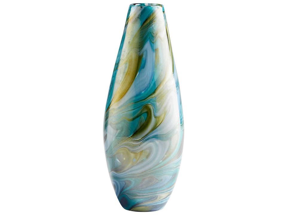 Chalcedony Small Multi Colored Blue Glass Vase