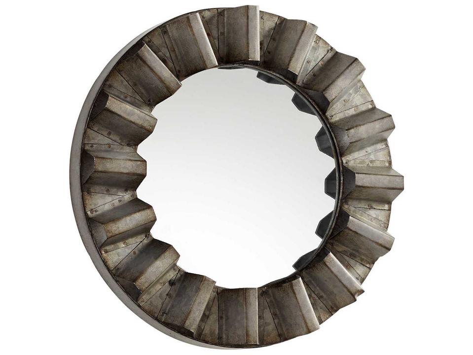 Argos Round Wall Mirror in Galvanized Finish