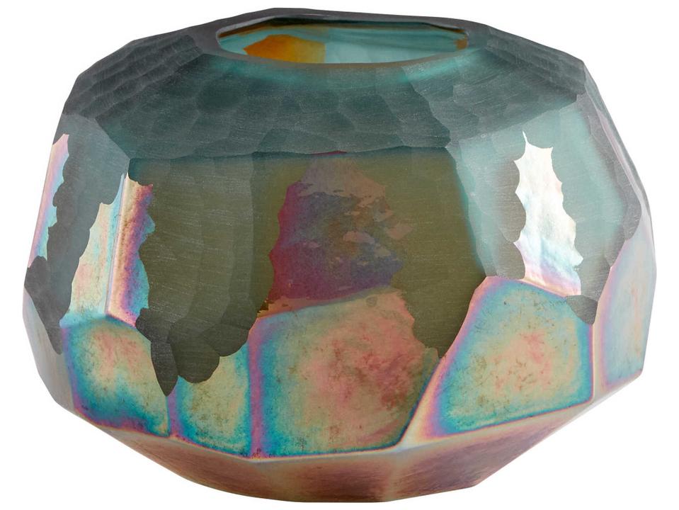 Roca Verde Glass Vase in Green and Gold