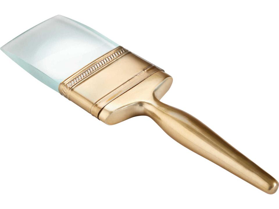 Gold Brush Aluminum Glass Sculpture