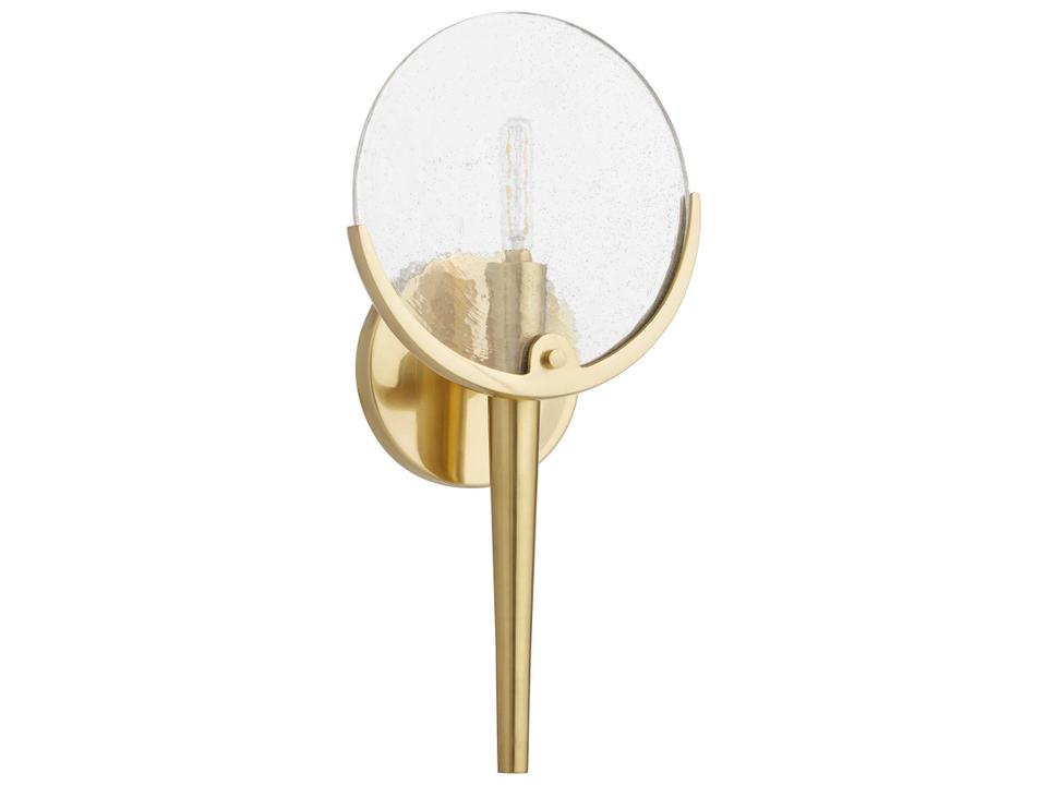 Alton 1-Light Cast Glass Wall Sconce in Aged Brass