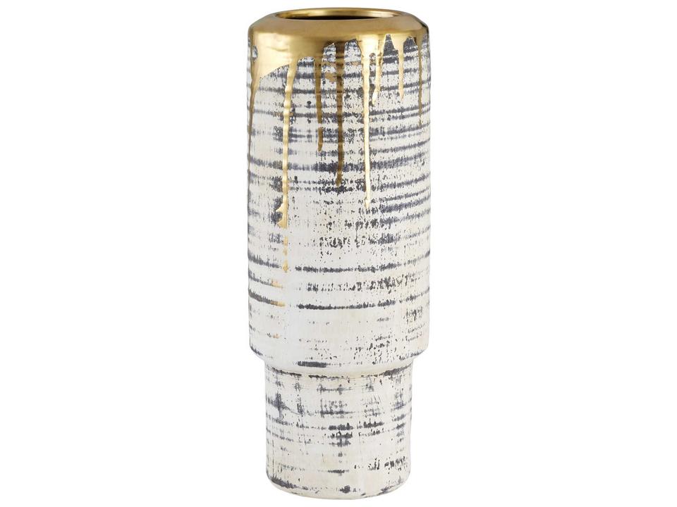 Athenian Large Ceramic Vase in Beige Black and Gold