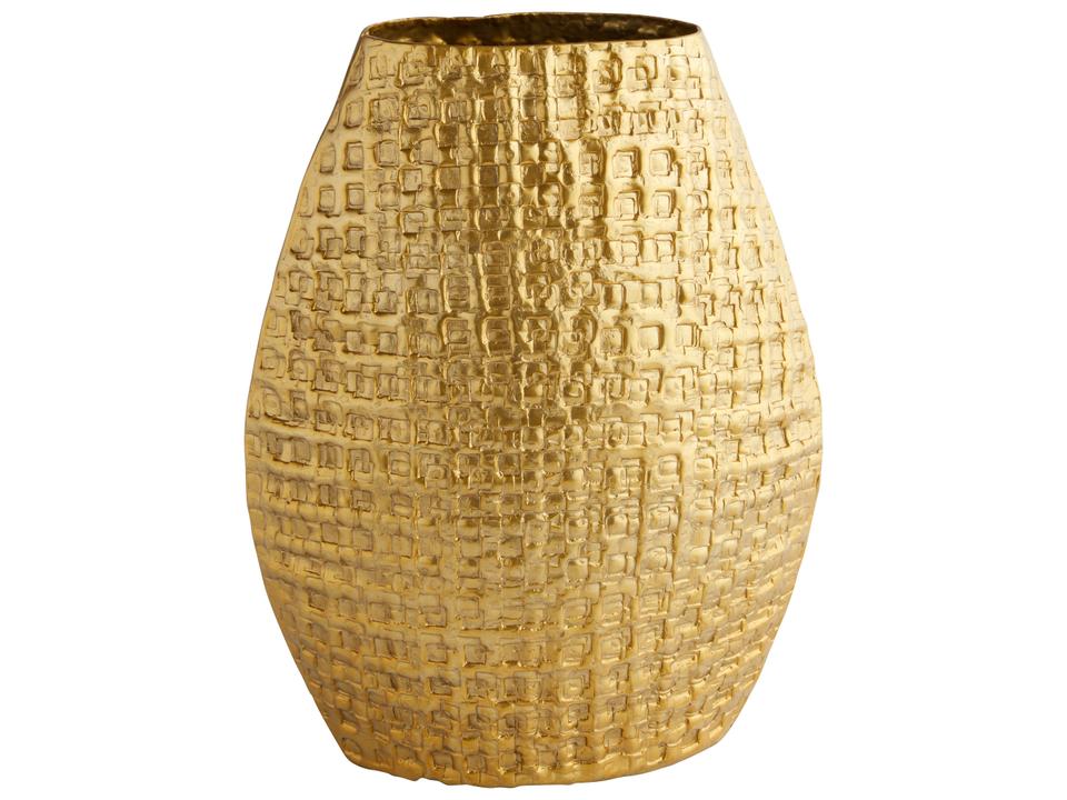 Artemios Oval Large Gold Vase in Cast Aluminum