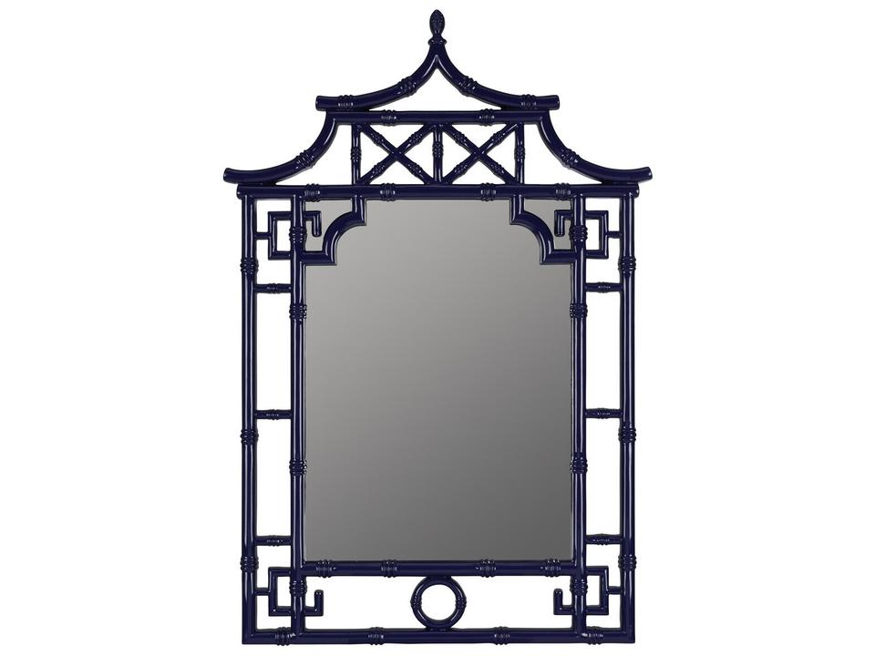 Pinlo Decorative Wall Mirror in Lacquered Cobalt