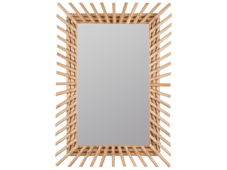 Benjamin Rectangle Wall Mirror in Honey Rattan