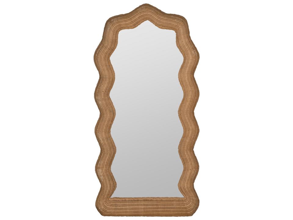 Megan Molten Maxine Arch Floor Mirror in Natural Rattan