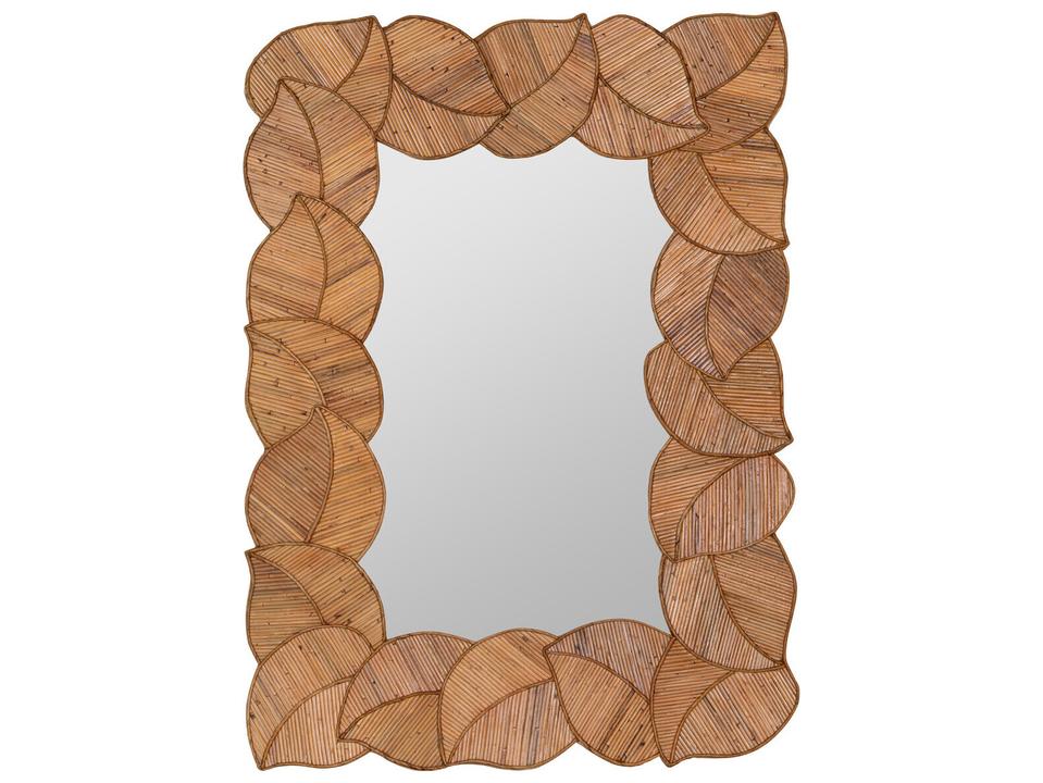 Palm Wall Mirror Rattan Frame Rectangle