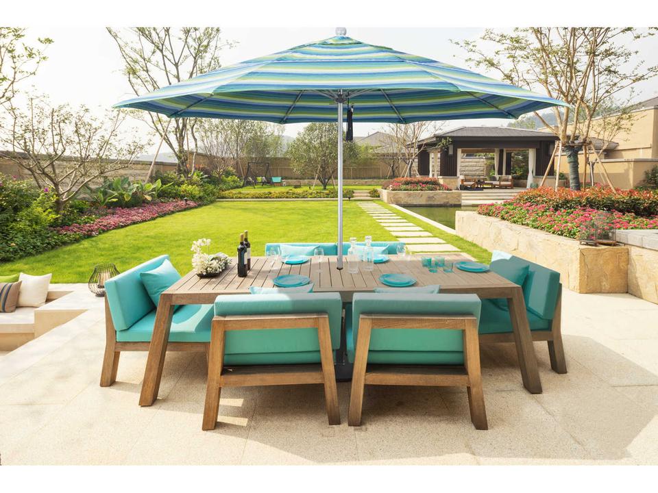 California Quick Ship Venture Series 11 Foot Octagon Market Aluminum Patio Umbrella with Pulley Lift System