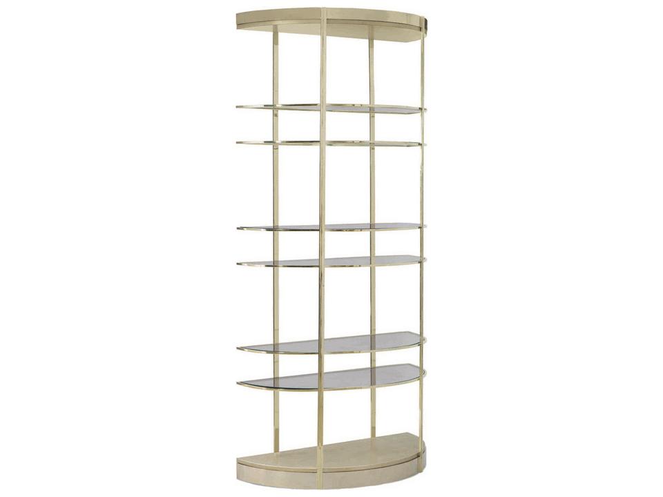 Classic Up Up and Away Auric Silver Leaf / Whisper of Gold Half Moon Etagere