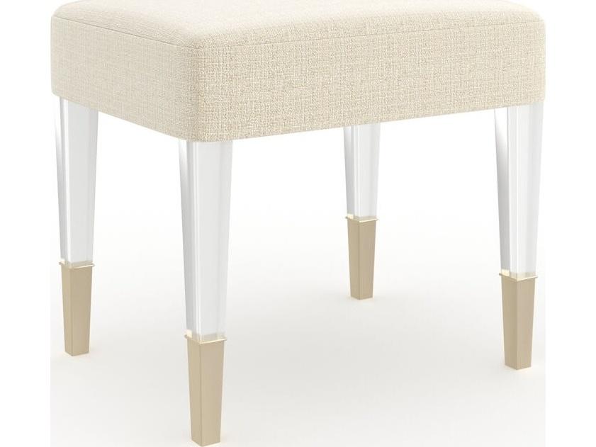 Looking Good Upholstered Bench with Acrylic Legs and Gold Ferrules