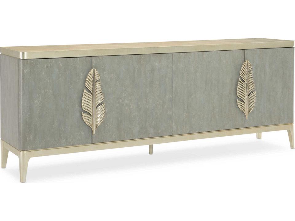 Classic Waterside Buffet with Wine Storage in Tranquil and Coastal Silver Leaf